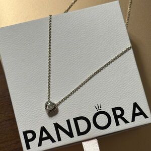 Pandora Silver Necklace with heart Pendant